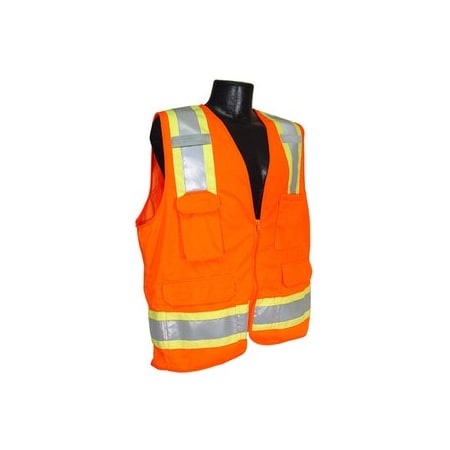 Sv6Oxl Xl Safety Vestcliiorg Solid/Mesh W/Pockets2 Tone